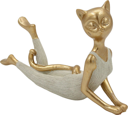 Keskor Dekorative Katze aus Polyresin 22x4,5x13,5cm