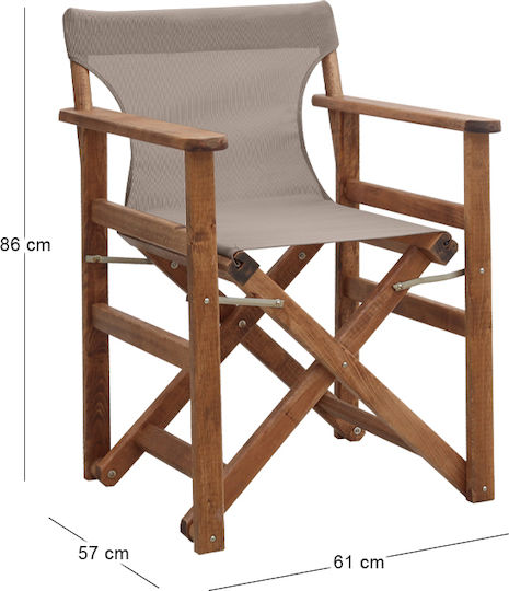 Wooden Director Chair Queen Walnut 61x57x86cm