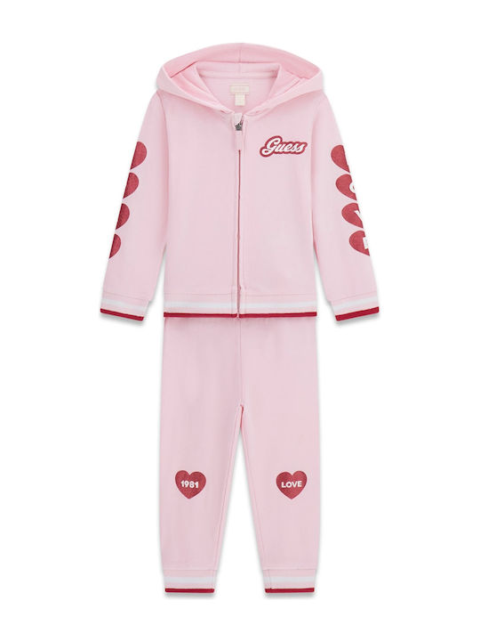 Kids Sweatpants Set With Jacket Pink