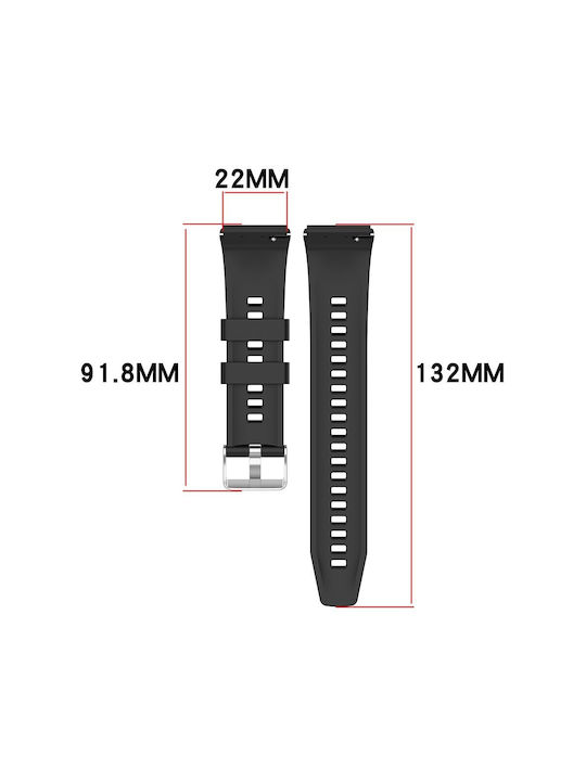 Huawei Watch Ultimate 2/Watch GT Runner 2/Watch GT 6 Pro 46mm Nylon Silicone Strap Black