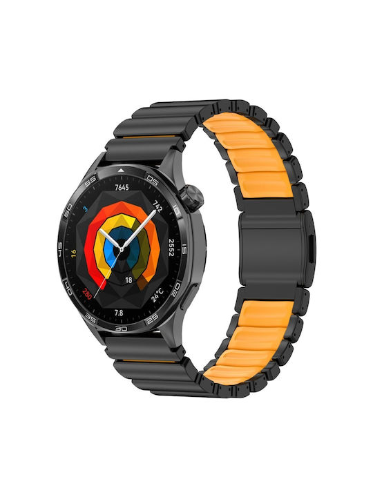 Huawei Watch Ultimate 2/Watch GT Runner 2/Watch GT 6 Pro 46mm Strap Titanium Alloy Rubber Black Orange