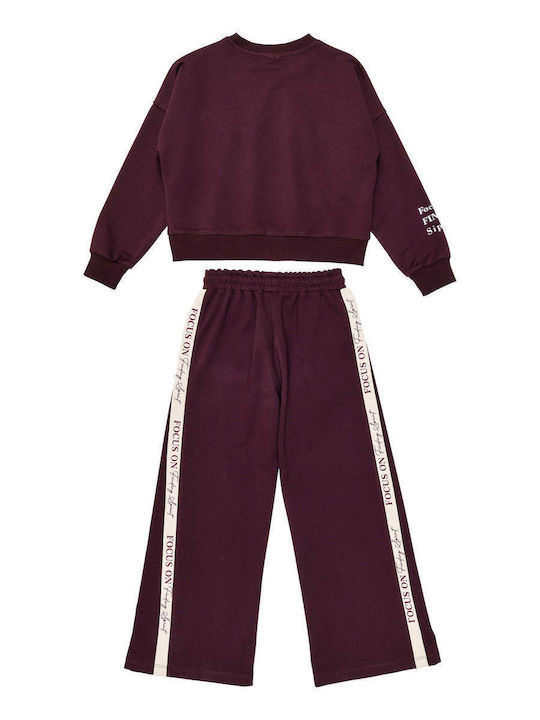 Kids Sweatpants Set Burgundy