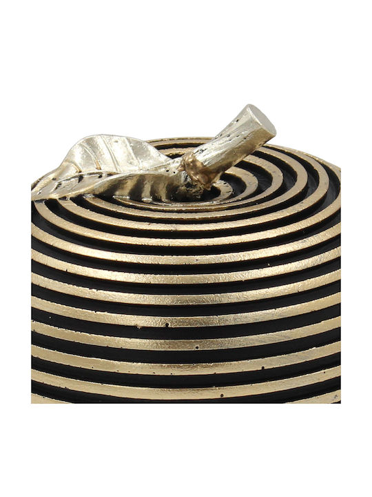 Keskor 67342-1 Polyresin Tischdekoration Mit Apfel Schwarz Gold