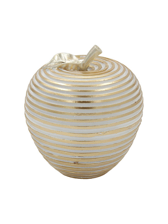 Decor Pentru Masă Polyresin Φ11x12 Din Măr Alb Auriu