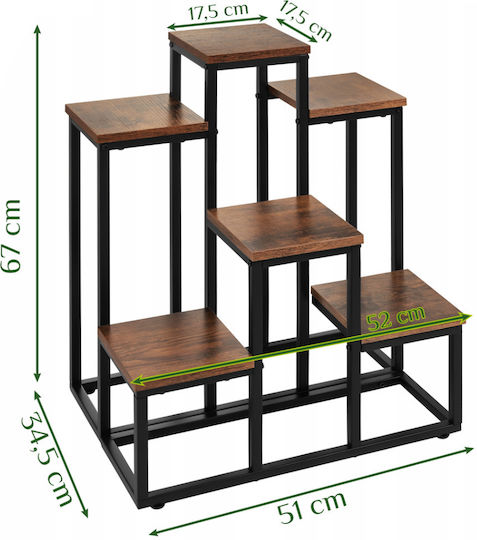 Suport Metalic Negru Pentru Plante 67x34.5x51cm