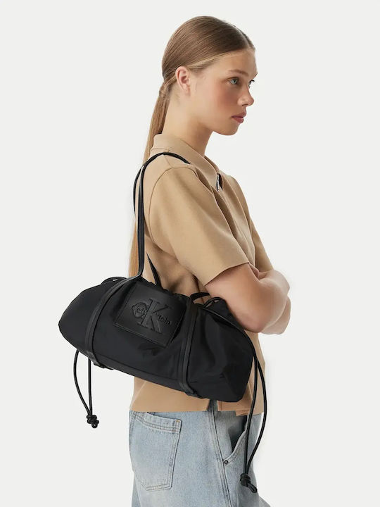 Embossed Monologo Women's Satchel Bag Black