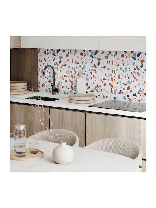 Easy Assembly Vinyl Tile Set Abstract Mosaic Pattern 4x50x50 cm