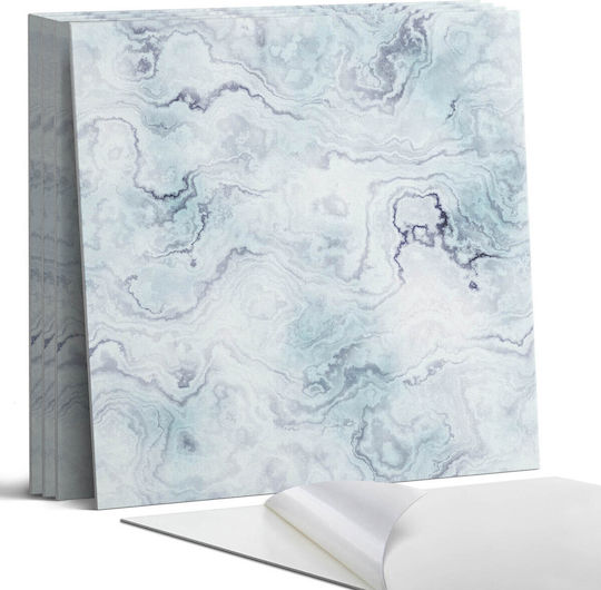 Set Of Vinyl Tiles Kitchen Or Bathroom Decoration Abstract Marble Pattern 4x50x50 Cm