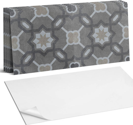 Set of Vinyl Tiles Geometric Print Design 6x60x30 cm