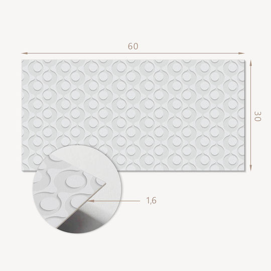 Vinyl Tile Set Decorative Pattern Kitchen Or Bathroom Waves Circles On Background 6x60x30 Cm