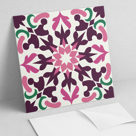 Decorare Din Vinil Imprimare Asamblare Fără Unelte Design Simetric De Plantă 4x50x50 Bucăți