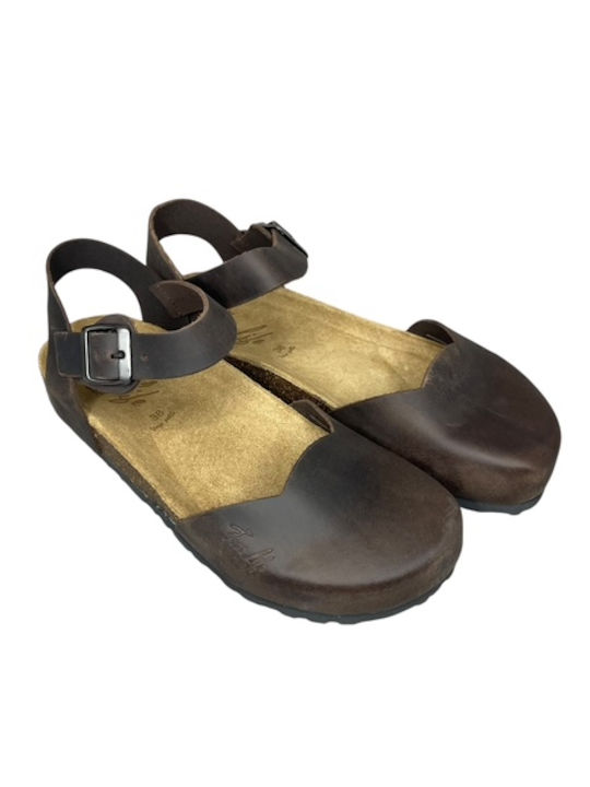Leather Women's Anatomic Brown Sandals GY-08441-2-6