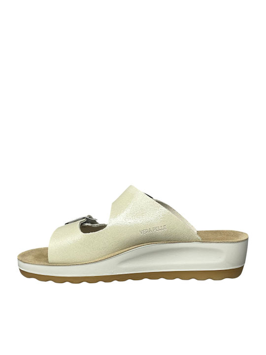 Кожени Дамски Анатомични Сандали Flatforms Екрю ГΥ-08459-11-4