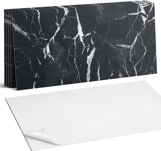 Set Of Vinyl Tiles Decorative Marble Design Kitchen Or Bathroom 6x60x30 Cm