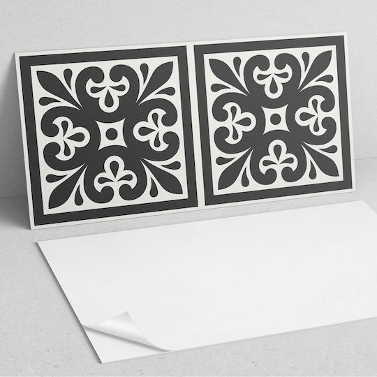 Vinyl Tile Set Decorative Design Kitchen Or Bathroom Elegant Patterns 6x60x30 Cm