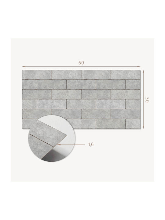 Set Vinylboden Kacheln Dreidimensionales Ziegelmuster 6x60x30 cm