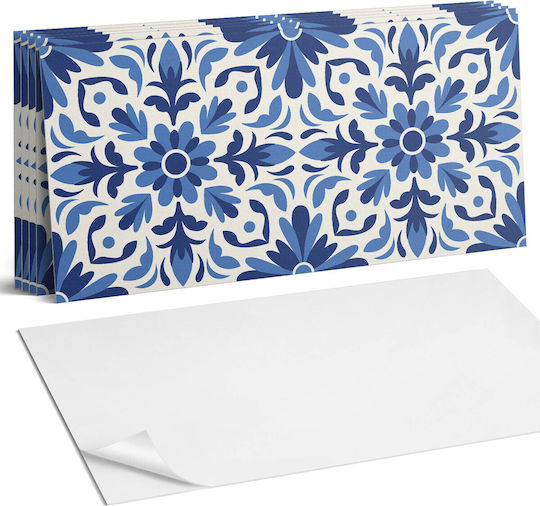 Vinyl Floor Tile Set Floral Pattern Leaves 6x60x30 Cm