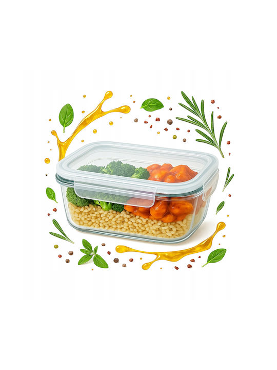 Bimberek Кутия За Храна Стъклена Бяла 370ml