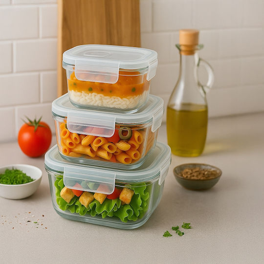Bimberek Кутия за Храна Стъклена Бяла 800ml
