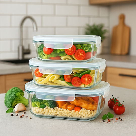 Bimberek Glas-Mittagsbox Weiß 370ml