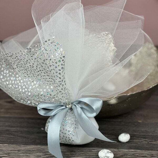 Glitter Tulle Roll 50cmx5m Silver