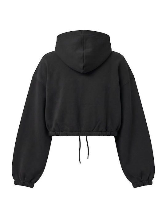 Cropped Women's Sweatshirt Hoodie Black