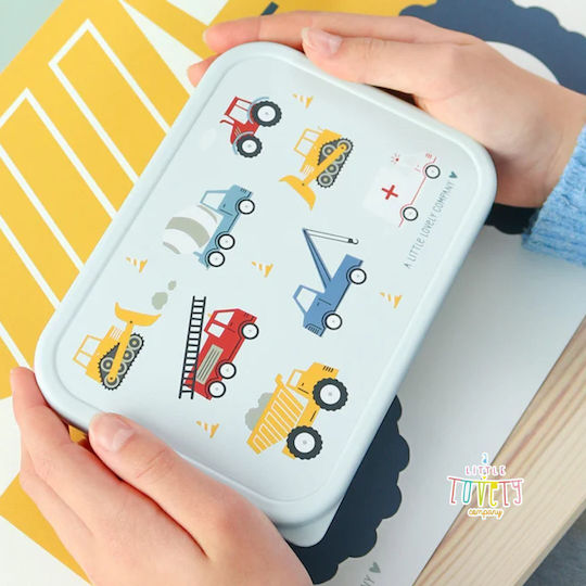 A Little Lovely Company Vehicles Stainless Steel Kids' Dinner Set 0.35lt Silver