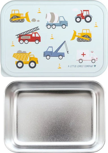 A Little Lovely Company Vehicles Stainless Steel Kids' Dinner Set 0.35lt Silver
