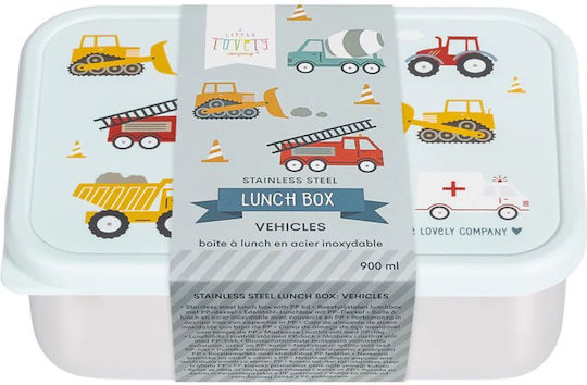A Little Lovely Company Vehicles Stainless Steel Kids' Dinner Set 0.35lt Silver