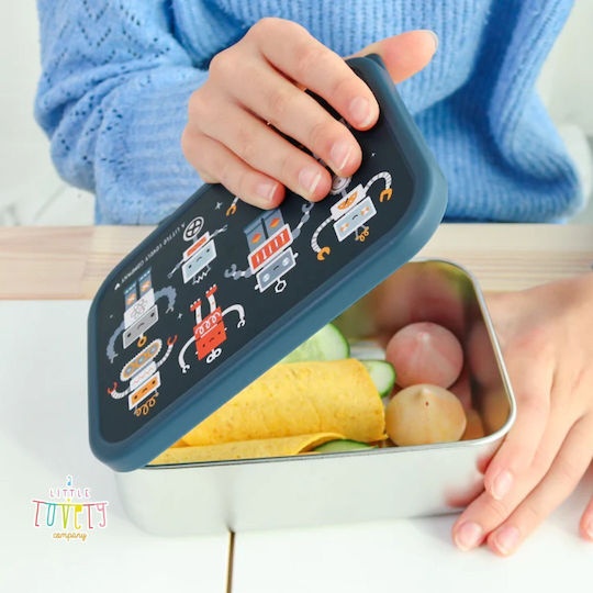 A Little Lovely Company Stainless Steel Kids' Dinner Set 0.35lt Silver