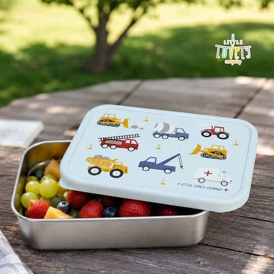 A Little Lovely Company Vehicles Stainless Steel Kids' Dinner Set 0.35lt Silver
