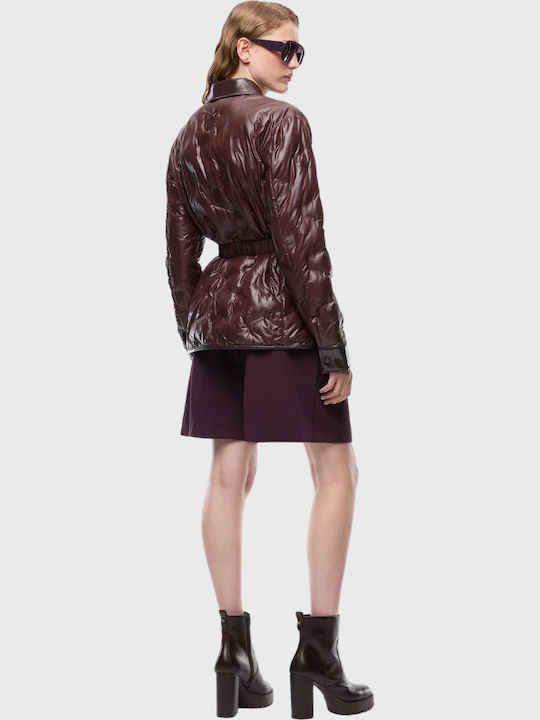 Damen Puffer Jacken für Winter Braun