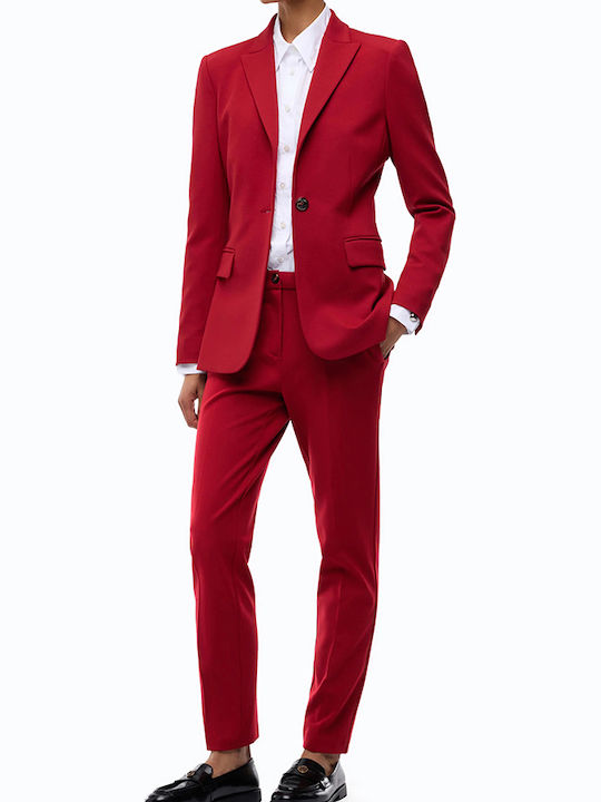 Pinko Long Women's Double Breasted Blazer Red