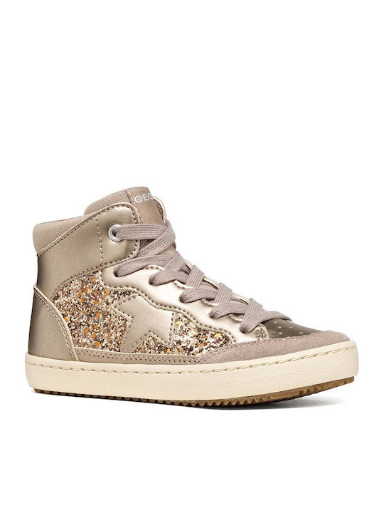 Kinderstiefel mit Schnürsenkeln Gold