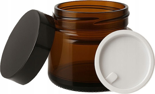 5x Glass Jar Brown Jar 5g Dark Glass Samples Cream-Ointment-Balm