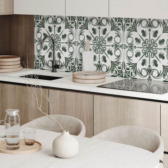 Panou Vinilic Decorațiune Bucătărie Sau Baie 100x50 Cu Motiv Vegetal Placă de Faianță