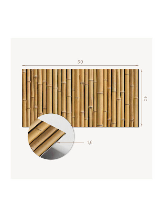 Plăci de faianță din vinil Decor bucătărie sau baie Textură naturală bambus 6x60x30 bucăți