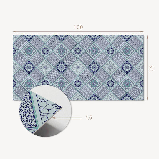 Decorative Vinyl Panel Graphics Kitchen Or Bathroom 100x50 Cm Geometric Patterns Mosaic