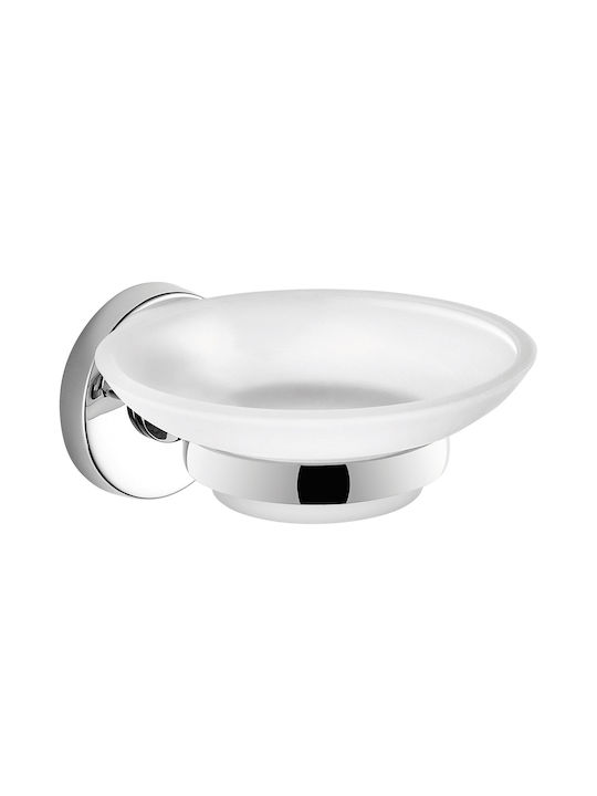 Gedy Felce Plus Wandmontierte Glaseifenschale Silber