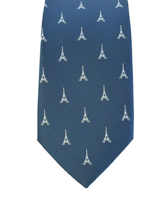 Herren Krawatte Seide mit Muster in Blau Farbe