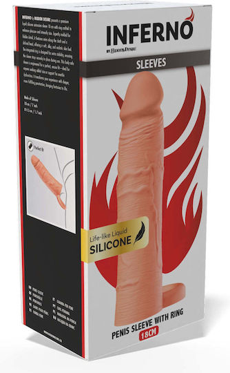 Hidden Desire Inferno Silikon Penisabdeckung Ring 18 Cm Haut