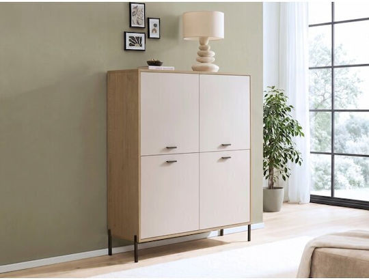 Μπουφές Nolveni 101 από Ξύλο & Μέταλλο Κασμίρι 115x40x140cm