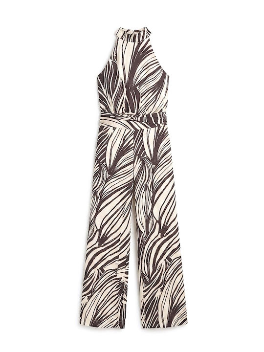 Damenteilose Ärmellose Jumpsuit Beige