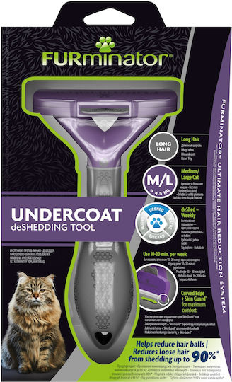 FURminator Cat Brush Long Hair Medium - Large Purple