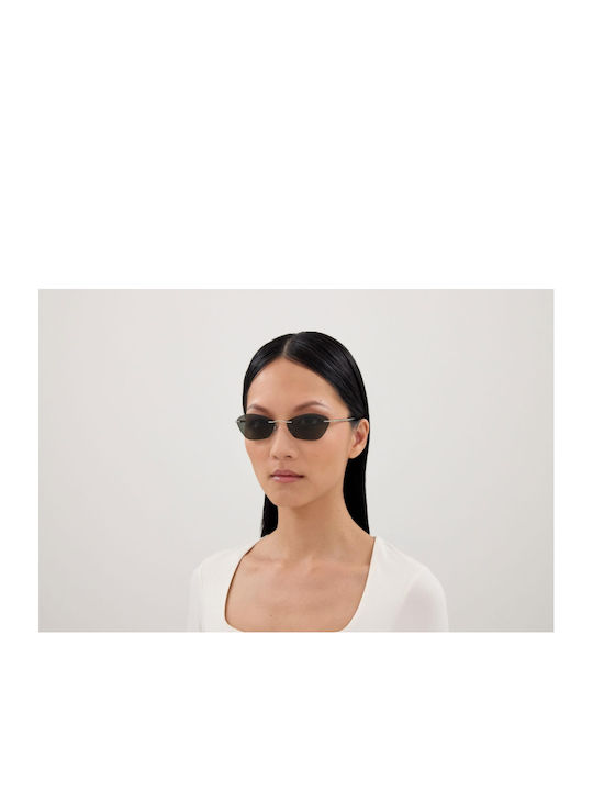 Alexander McQueen Ochelari de Soare Pentru Femei cu Cadru Argintiu și Lentilă Argintie