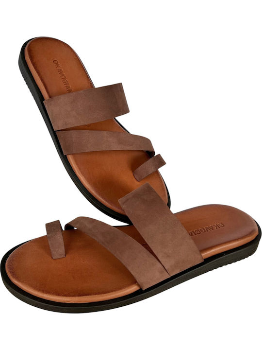 Leder Herrensandalen in Braun Farbe