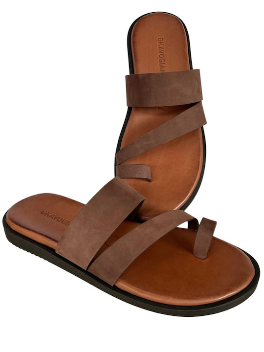 Leder Herrensandalen in Braun Farbe