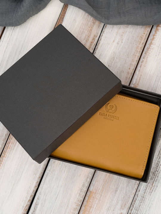Small Leather Women's Wallet with RFID Yellow