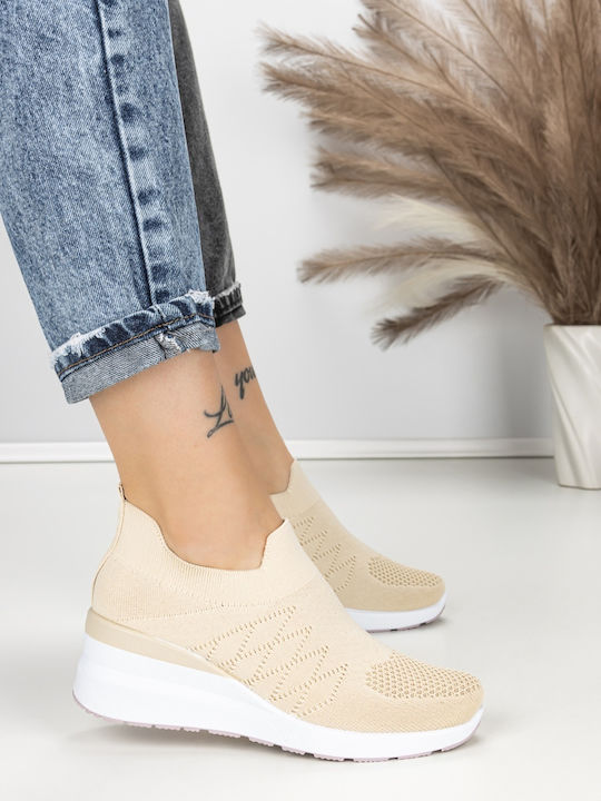 Adidași Flatforms Pentru Femei Bej