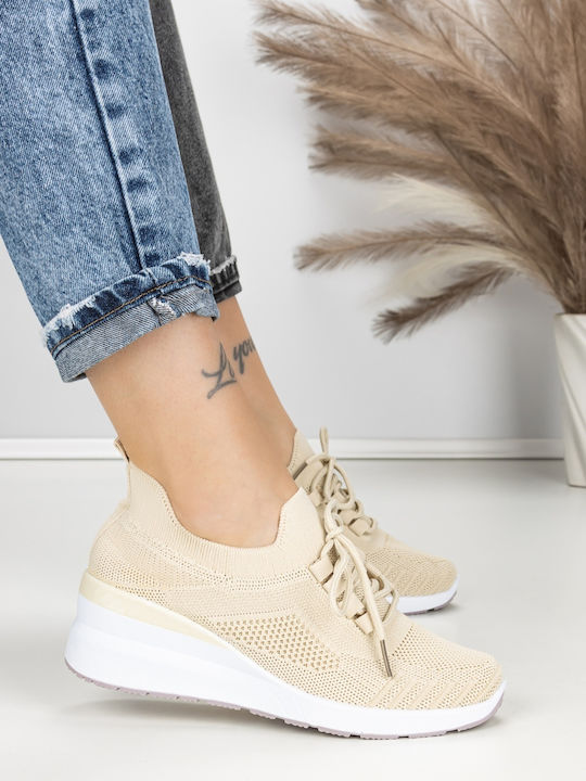 Adidași Flatforms Pentru Femei Bej